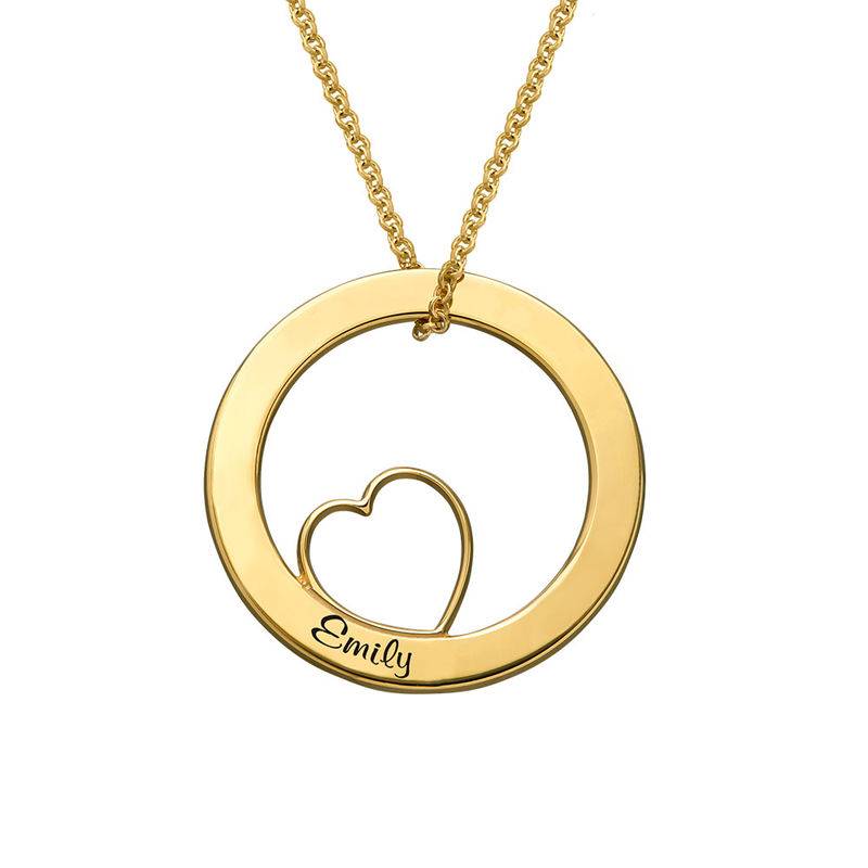 Family Love Circle Pendant Necklace with Gold Plating-3 product photo