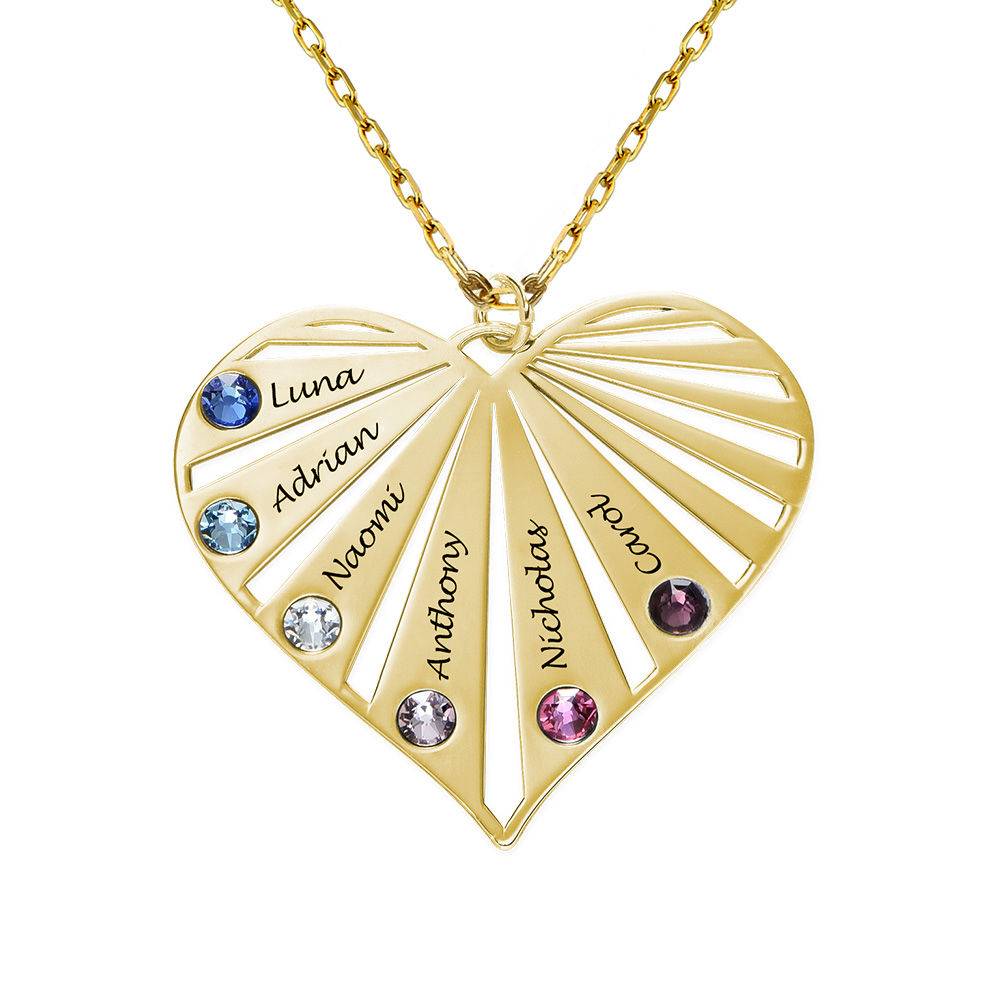 Family Necklace with Birthstones in 10k yellow Gold-1 Family Necklace with Birthstones in 10k yellow Gold-1 product photo