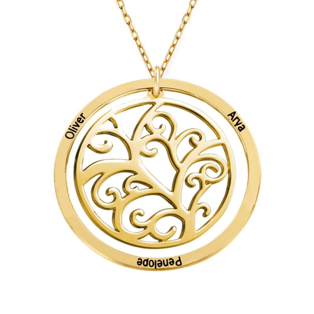 Family Tree Birthstone Necklace - 10K Yellow Gold-3 product photo