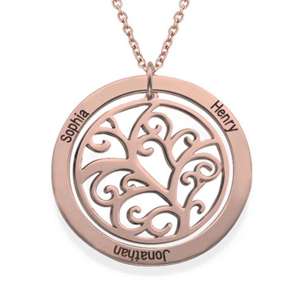 Family Tree Birthstone Necklace with Rose Gold Plating-3 product photo