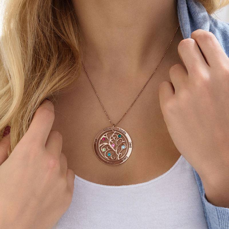 Family Tree Birthstone Necklace with Rose Gold Plating-5 product photo