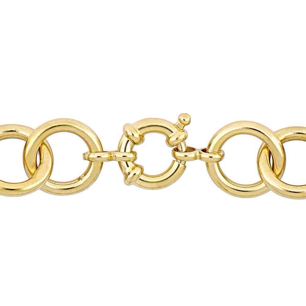 Fancy Link Bracelet in Gold Plated Sterling Silver with Big Stylish Spring Ring Clasp-2 product photo