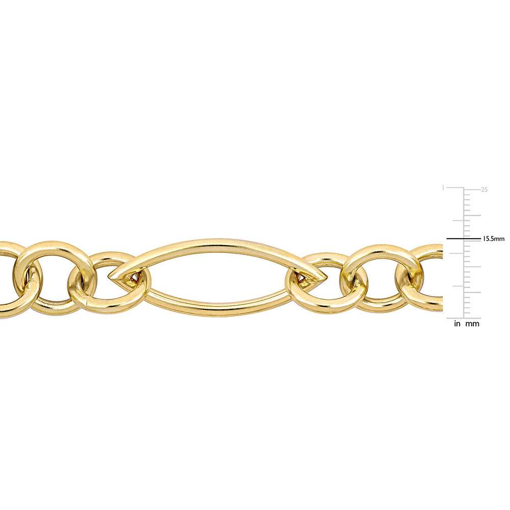 Fancy Link Bracelet in Gold Plated Sterling Silver with Big Stylish Spring Ring Clasp-5 product photo