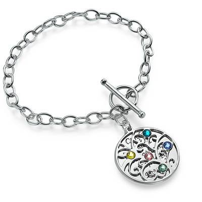 Filigree Tree of Life Bracelet with Birthstones-1 product photo