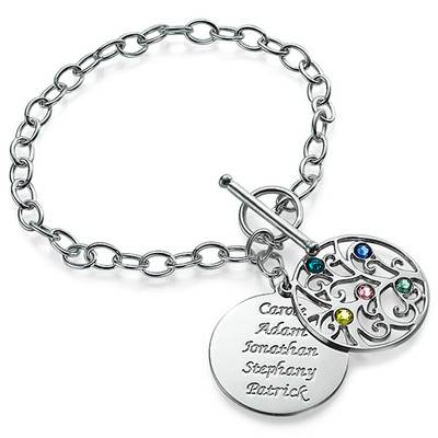Filigree Tree of Life Bracelet with Birthstones-2 product photo