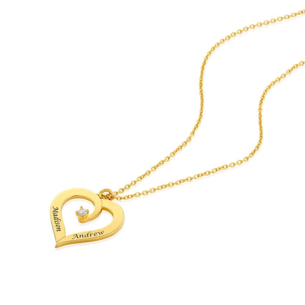 Fine Diamond Custom Heart Necklace in Gold Vermeil-2 product photo