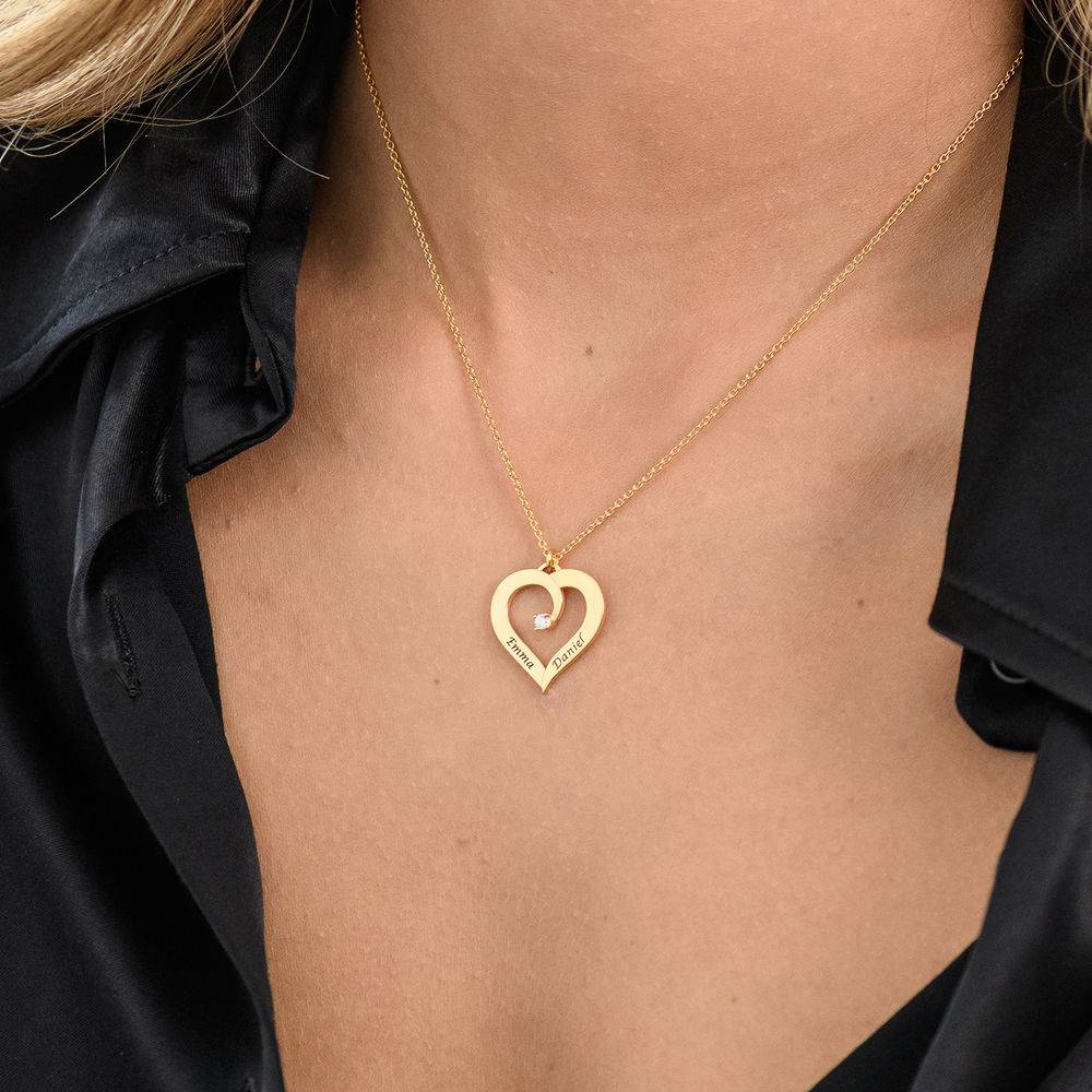 Fine Diamond Custom Heart Necklace in Gold Vermeil-4 product photo