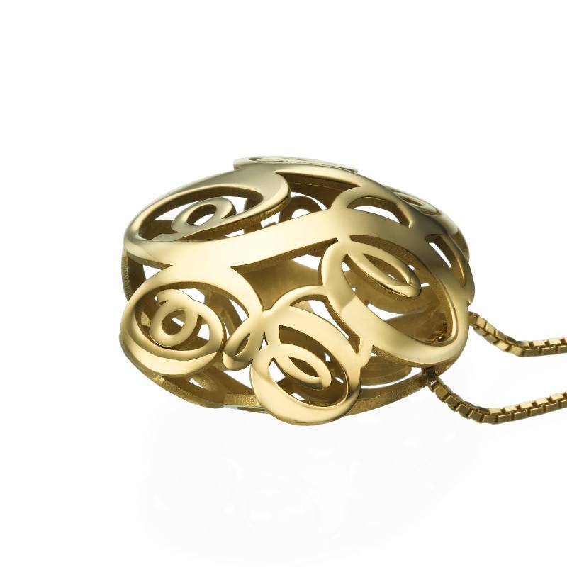 Gold Plated 3D Monogram Necklace-2 Gold Plated 3D Monogram Necklace-2 product photo