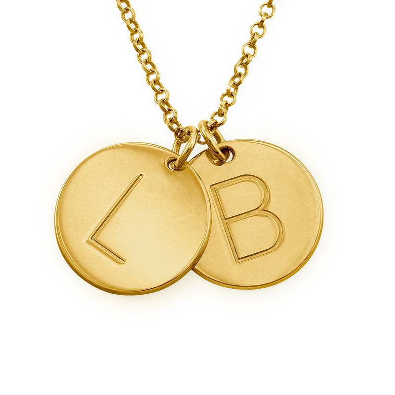 Gold Plated Charm Necklace with Initials-1 product photo