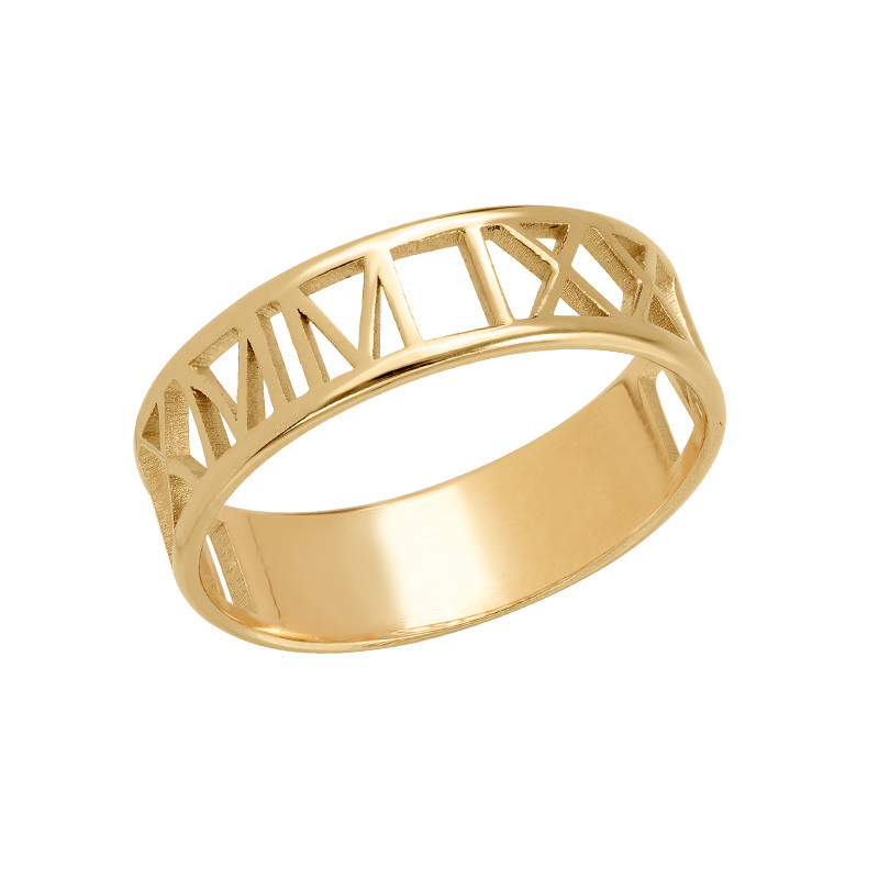 Gold Plated Roman Numeral Ring-1 product photo