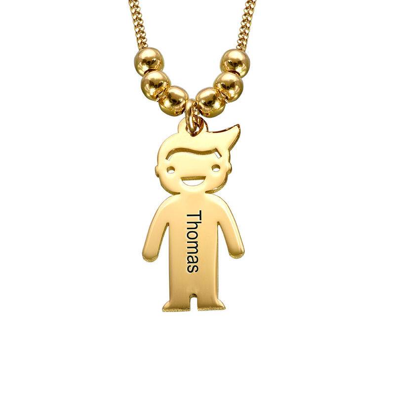 Gold Vermeil Mother's Necklace with Children Charms-3 Gold Vermeil Mother's Necklace with Children Charms-3 product photo