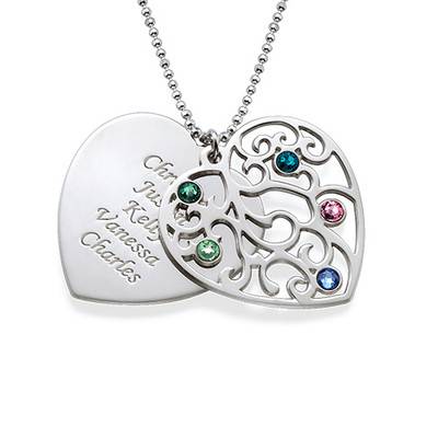 Grandma Family Tree Necklace with Birthstones-1 product photo