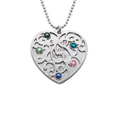 Grandma Family Tree Necklace with Birthstones-2 product photo