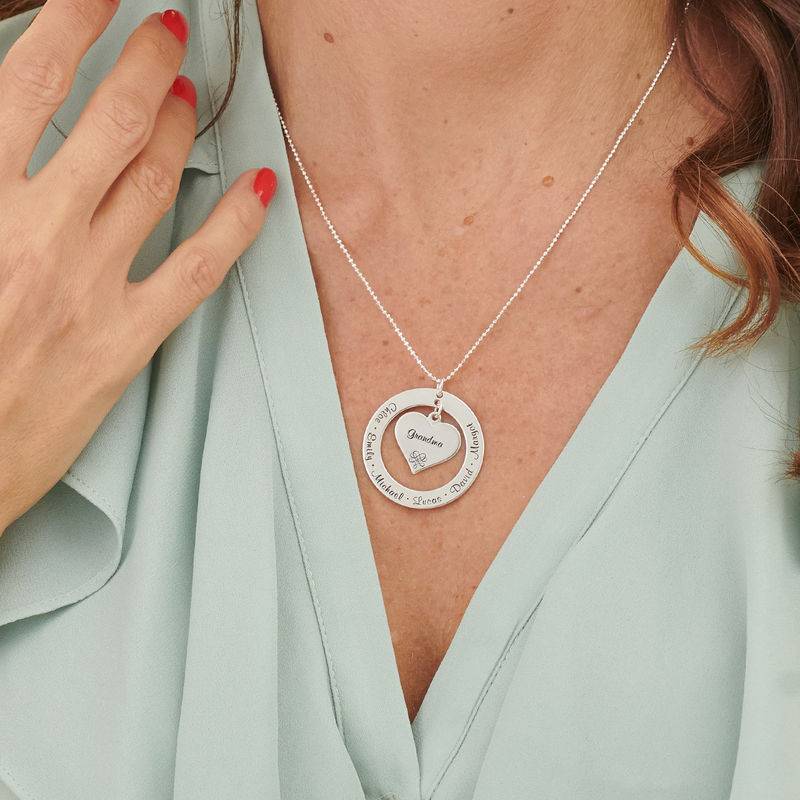 Grandmother / Mother Necklace in Sterling Silver-4 product photo