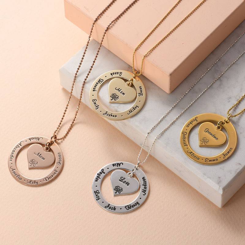 Grandmother / Mother Necklace with Names - Gold Plated-4 product photo