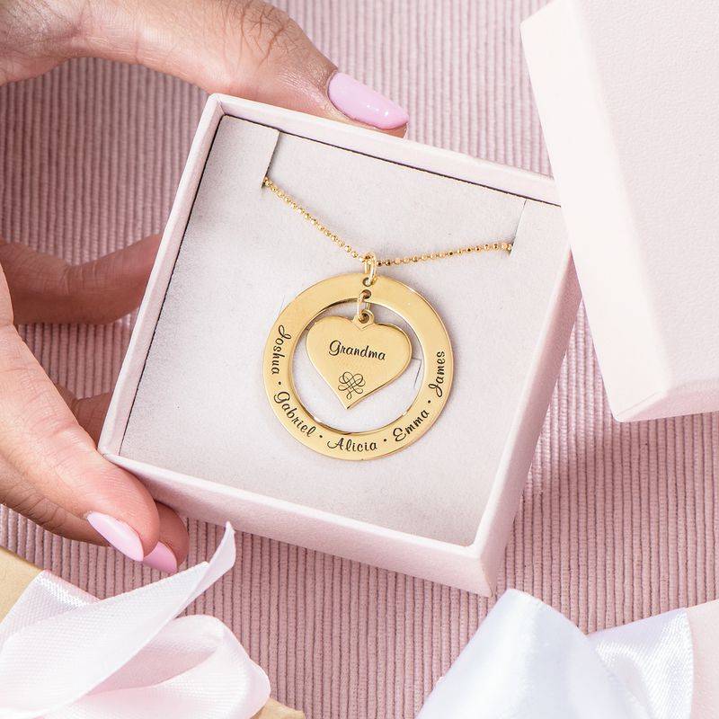 Grandmother / Mother Necklace with Names - Gold Plated-6 product photo