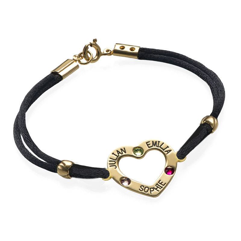 Heart Bracelet with Birthstones - 18K Gold Plating-1 product photo