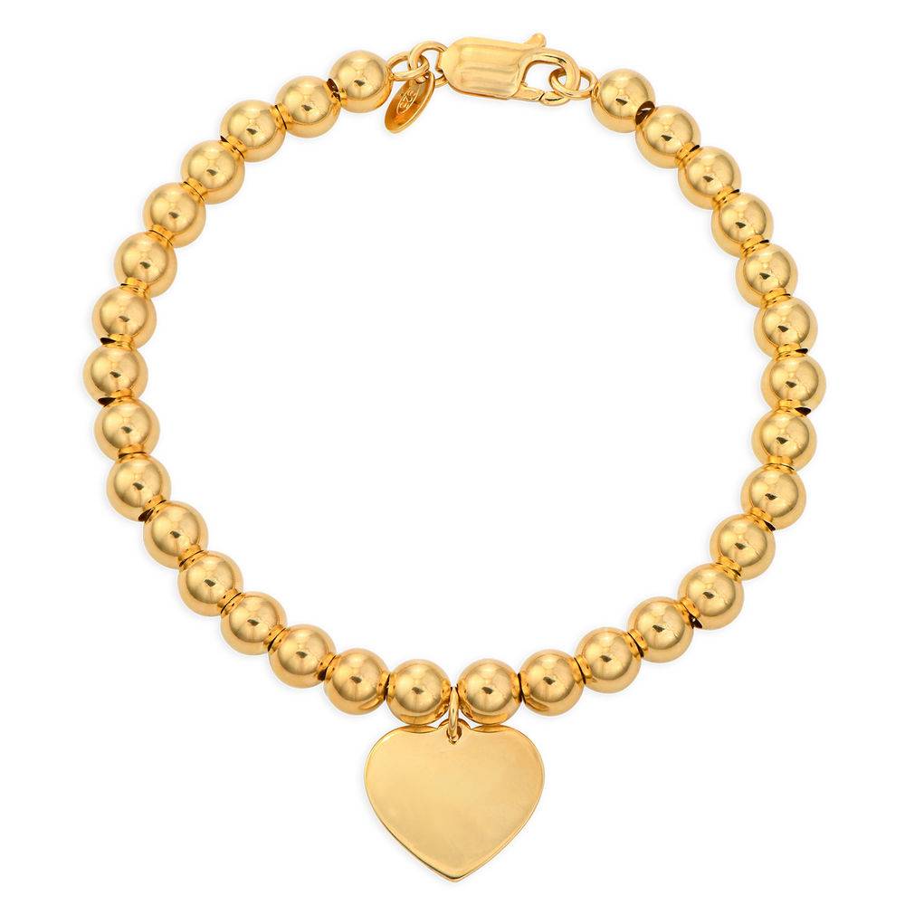 Heart Charm Beaded Bracelet in Gold Plating with Prewritten Gift Note-2 product photo