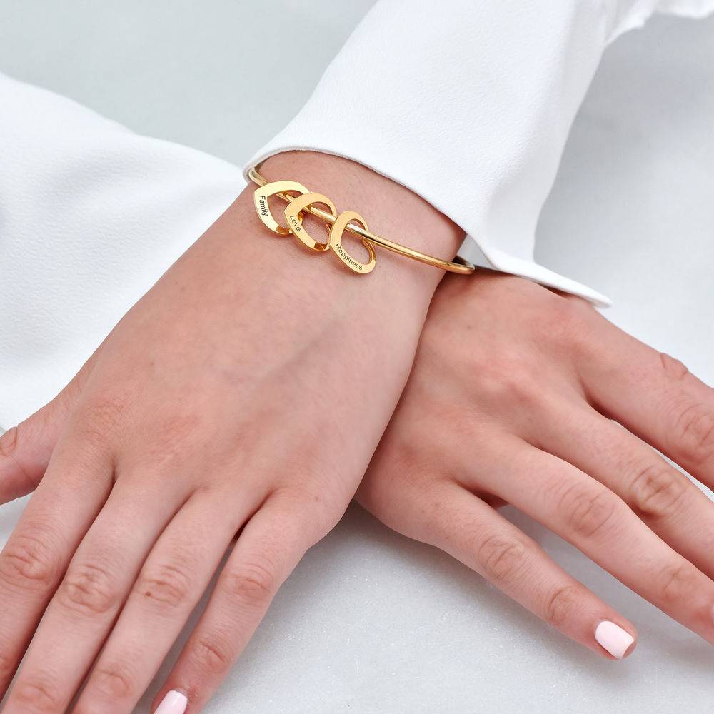 Heart Charm For Bangle Bracelet in 18k Vermeil Gold-4 product photo