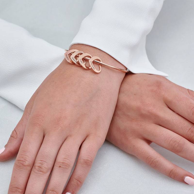Heart Charm for Bangle Bracelet in Rose Gold Plating-3 product photo