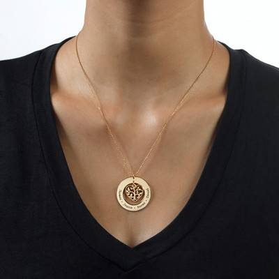 Heart Family Tree Necklace in 10k Gold-2 product photo