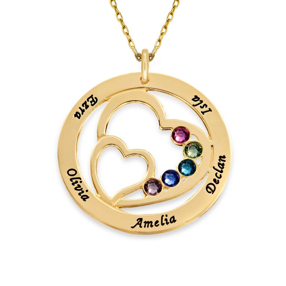 Heart in Heart Birthstone Necklace - 10K Yellow Gold-1 product photo