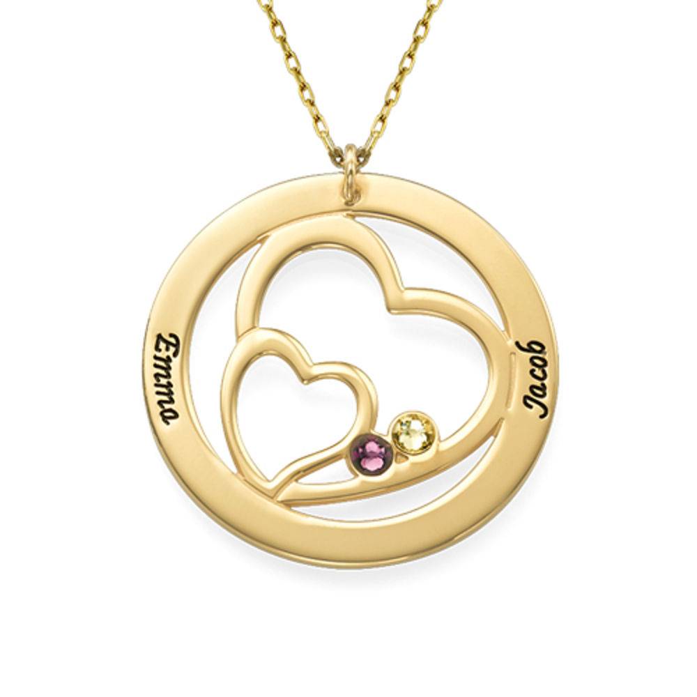 Heart in Heart Birthstone Necklace - 10K Yellow Gold-2 product photo