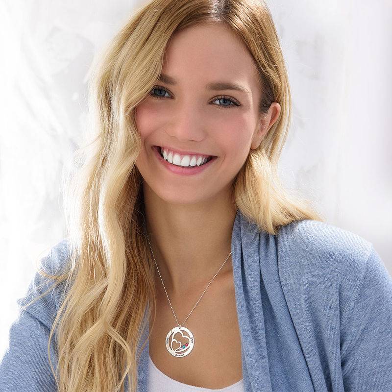 Heart in Heart Birthstone Necklace for Moms in Sterling Silver-3 Heart in Heart Birthstone Necklace for Moms in Sterling Silver-3 product photo
