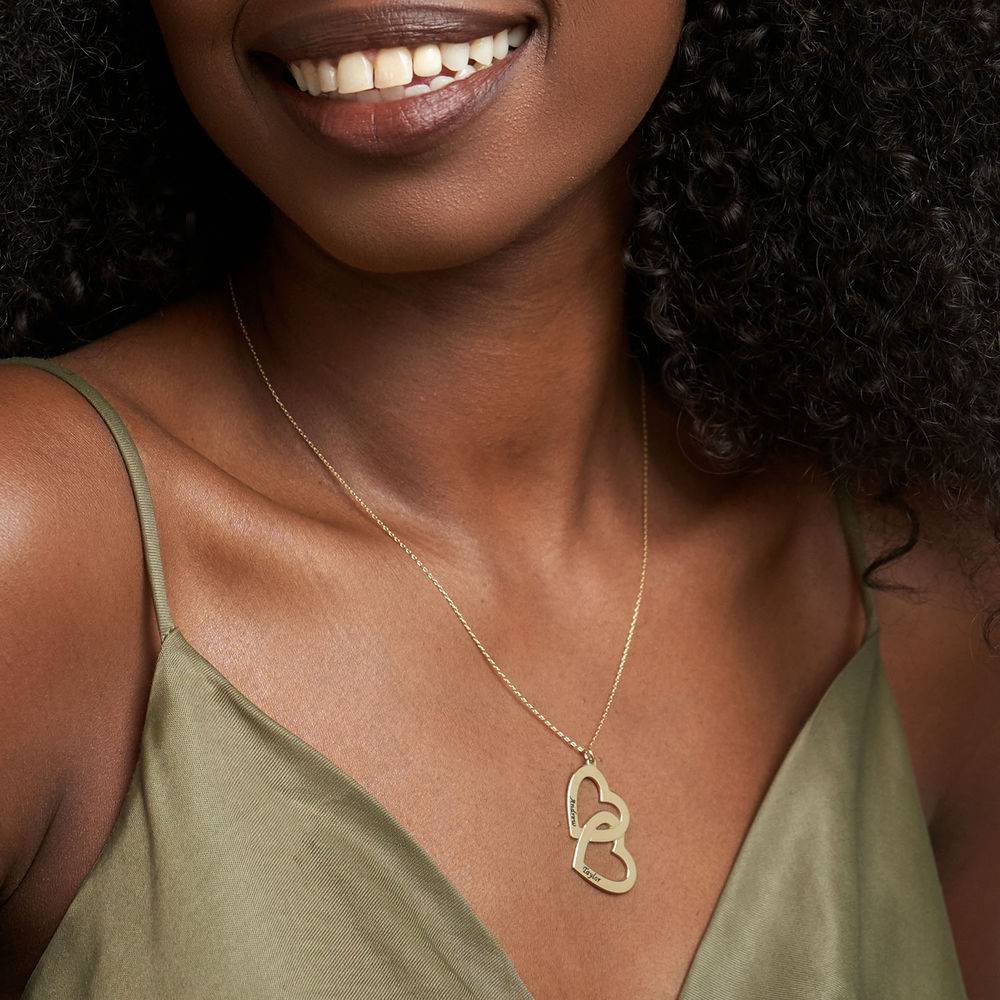 Heart in Heart Necklace in 10k Gold-2 product photo
