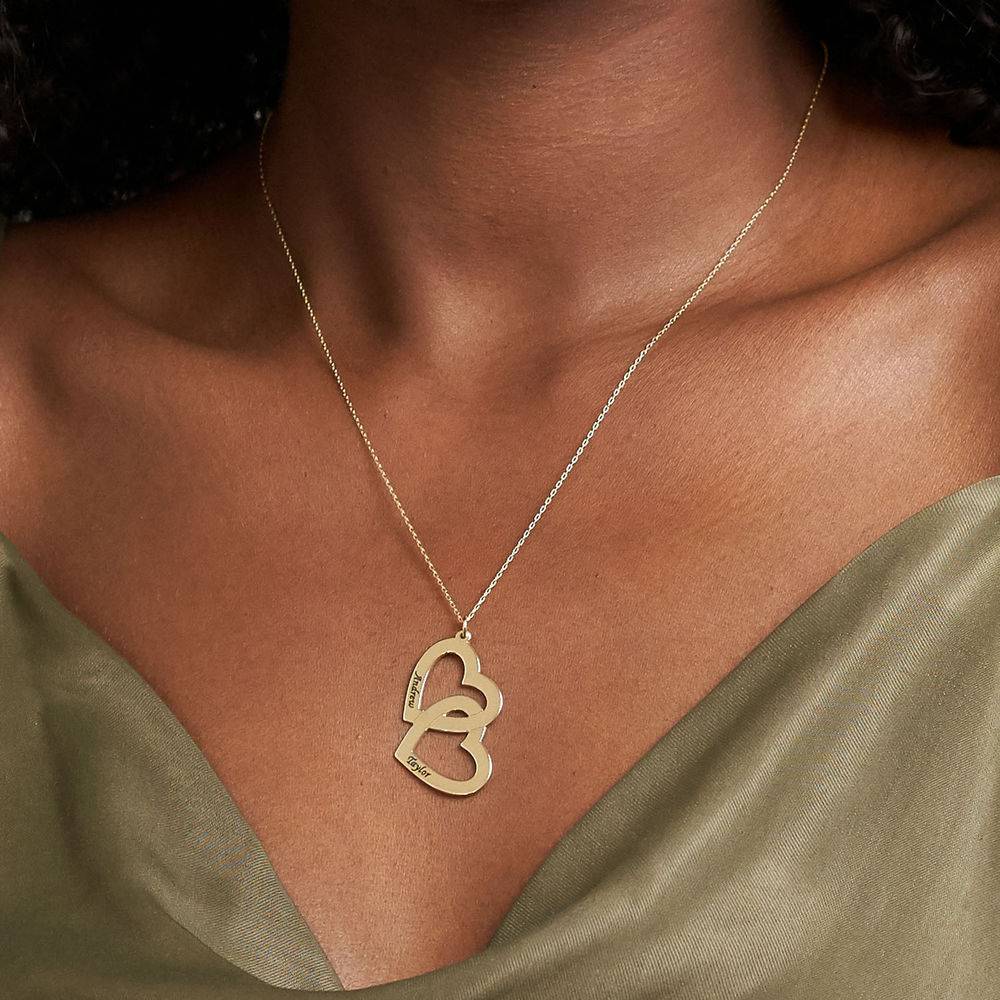 Heart in Heart Necklace in 10k Gold-3 product photo