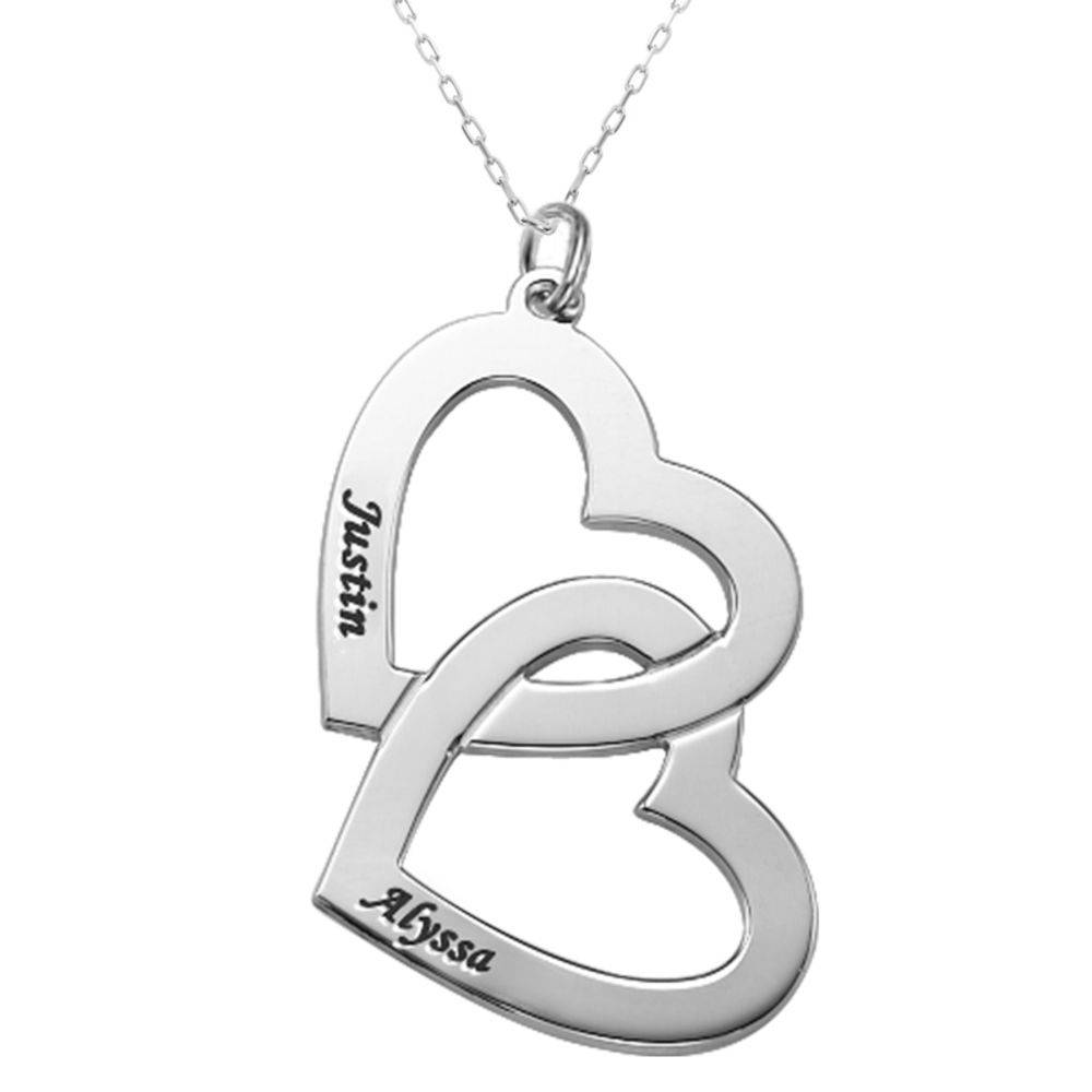 Heart in Heart Necklace in 10k White Gold-1 product photo