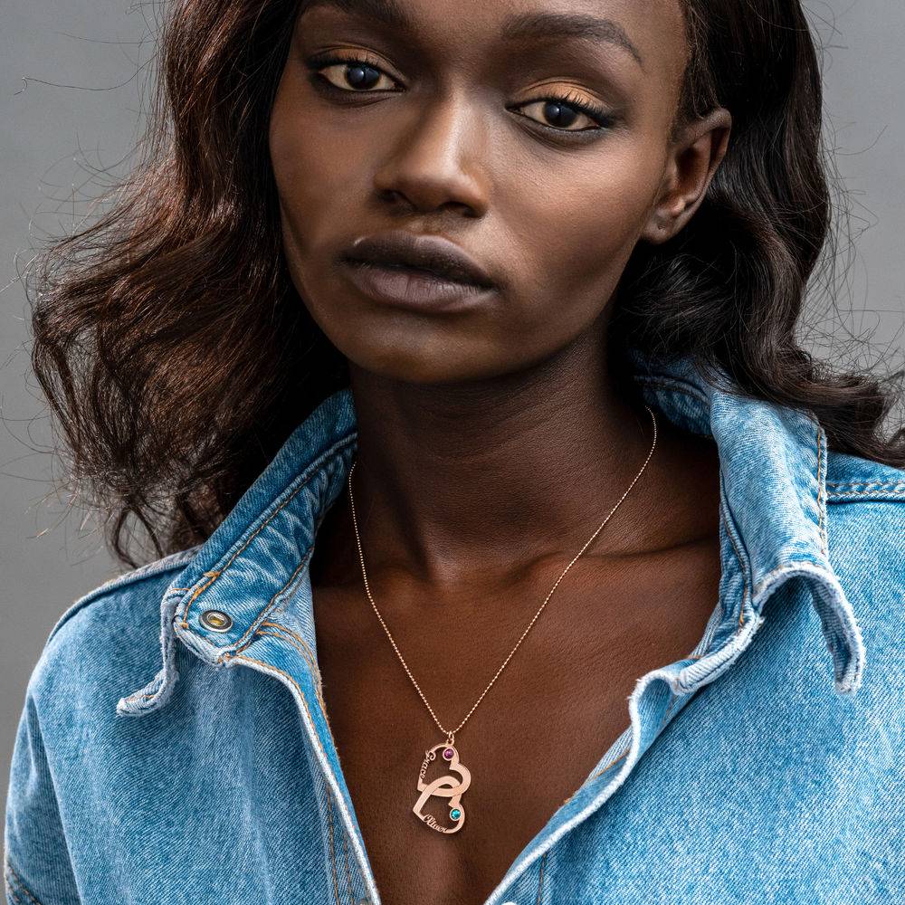 Heart in Heart Necklace in 18k Rose Gold Plating-2 product photo