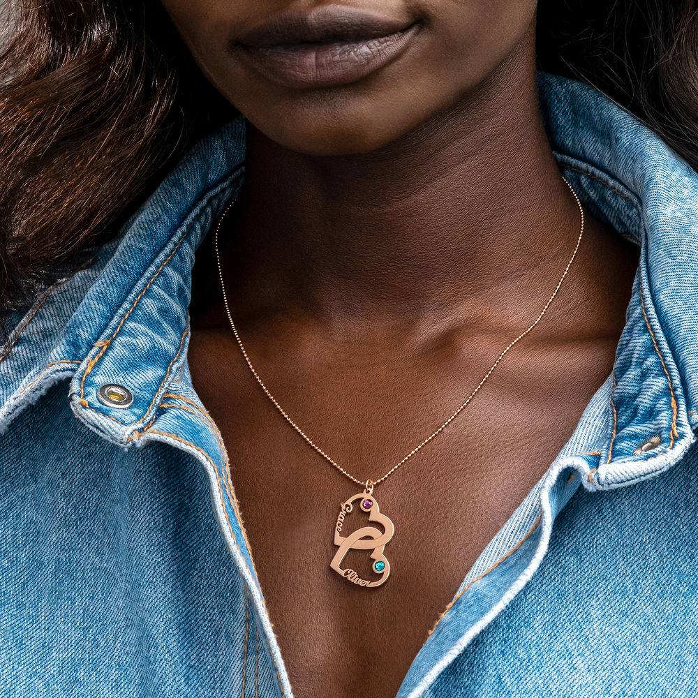Heart in Heart Necklace in 18k Rose Gold Plating-3 product photo