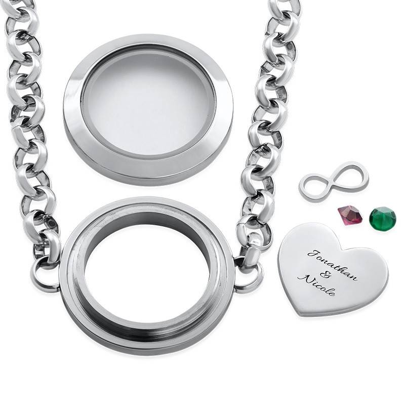 Heart & Infinity Floating Locket Stainless Steel Bracelet-2 product photo