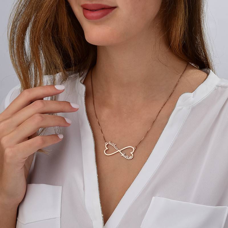 Heart One Infinity Name Necklace - Rose Gold Plated-2 product photo