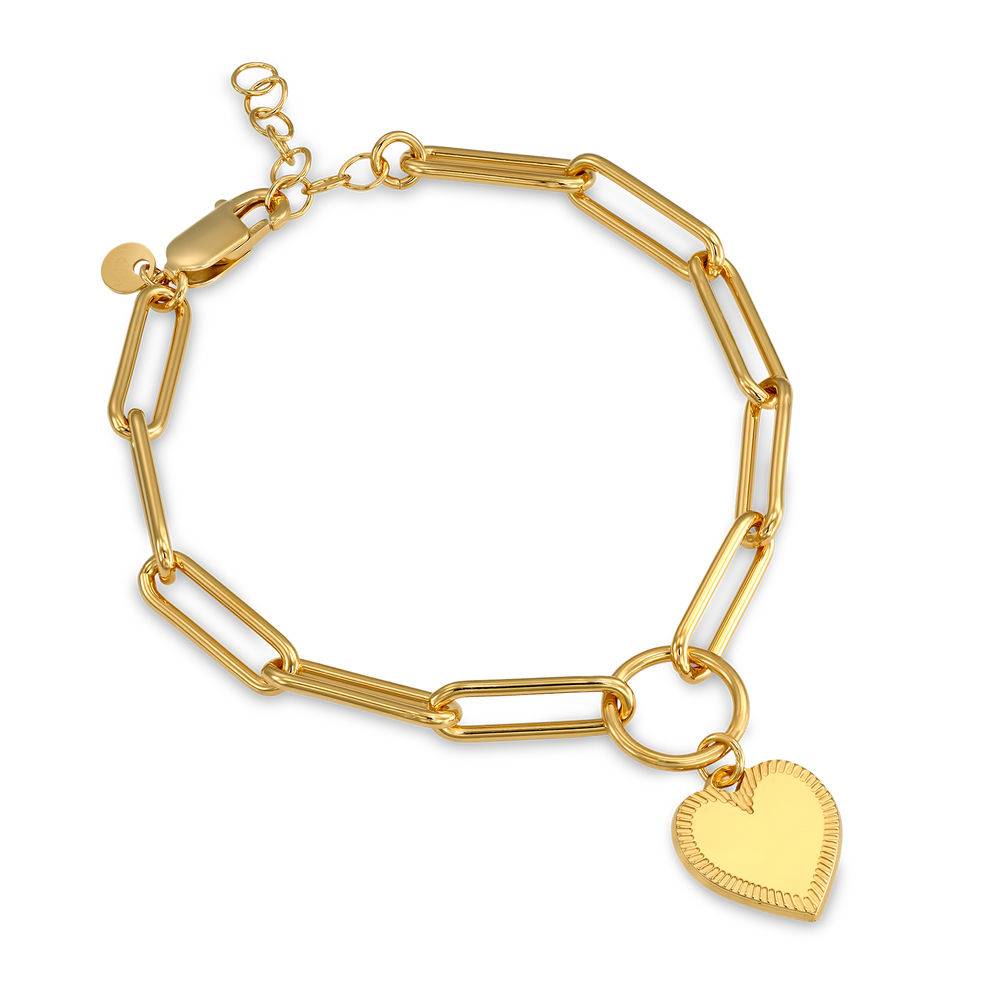 Heart Pendant Link Bracelet in Gold Plating with Prewritten Gift Note-2 product photo