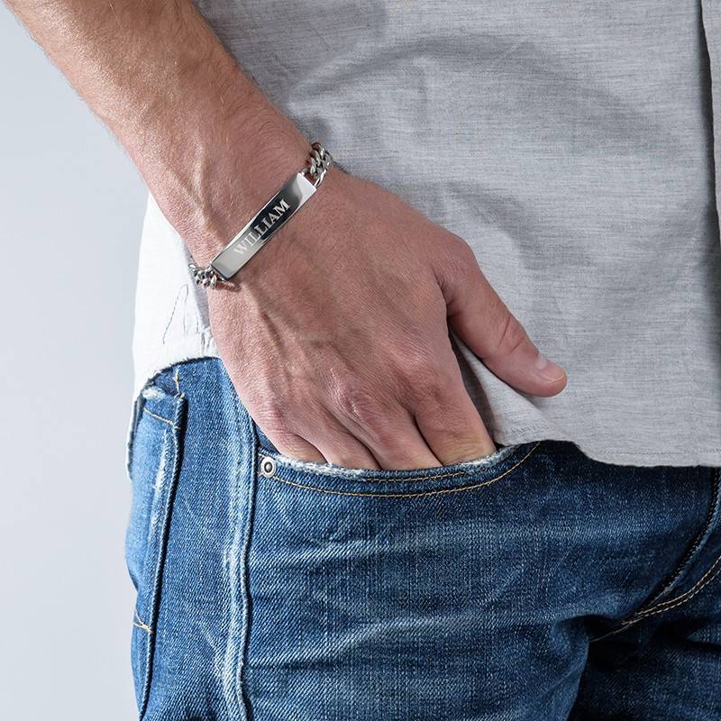 Heavy Curb ID Bracelet for Men in Stainless Steel-2 product photo