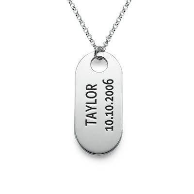ID Tag Necklace in Sterling Silver-1 product photo