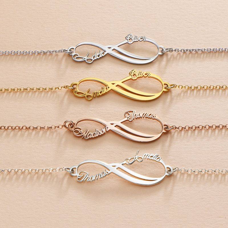 Infinity 2 Names Bracelet - 14K White Gold-3 product photo