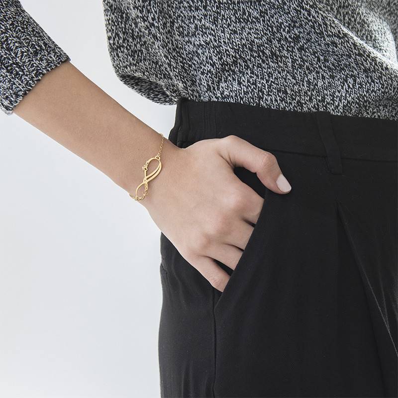 Infinity 2 Names Bracelet with Gold Plating-3 product photo