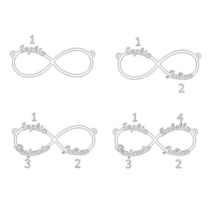 Infinity 4 Names Bracelet with Rose Gold Plating-3 product photo