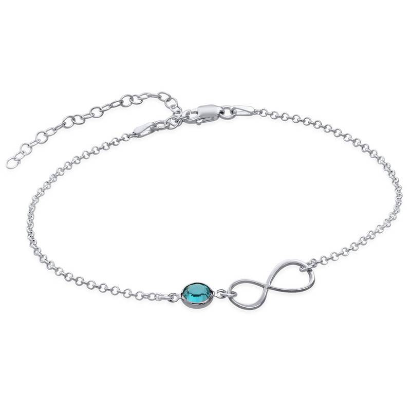 Infinity Ankle Bracelet in Silver with Swarovski Stone-1 product photo