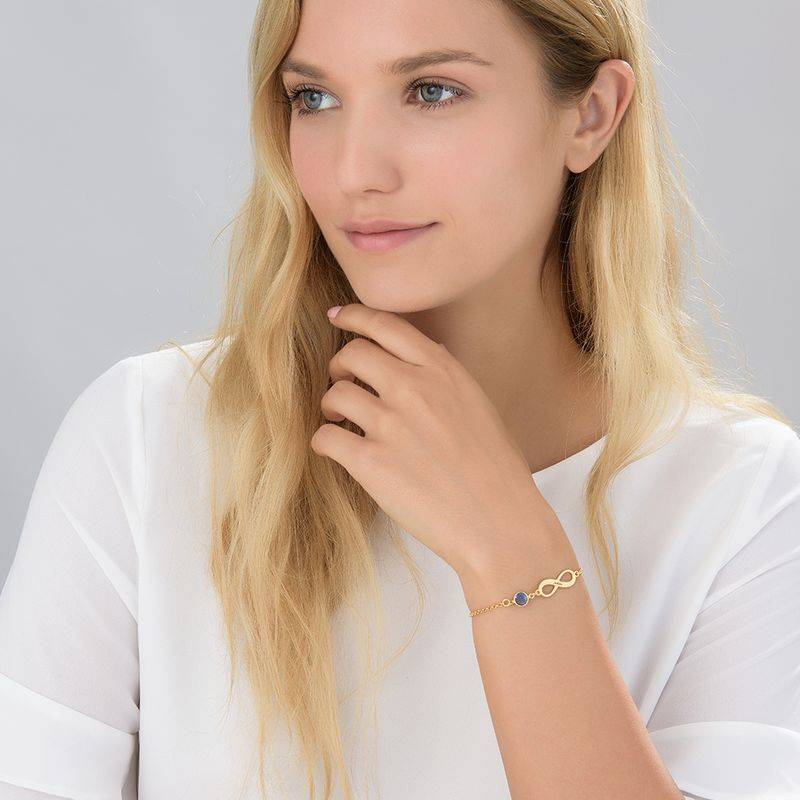 Infinity Swarovski Stone Bracelet in Gold Plating-3 product photo