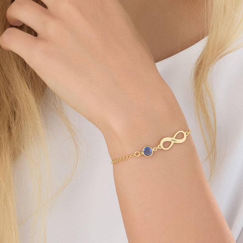 Infinity Swarovski Stone Bracelet in Gold Plating-4 product photo