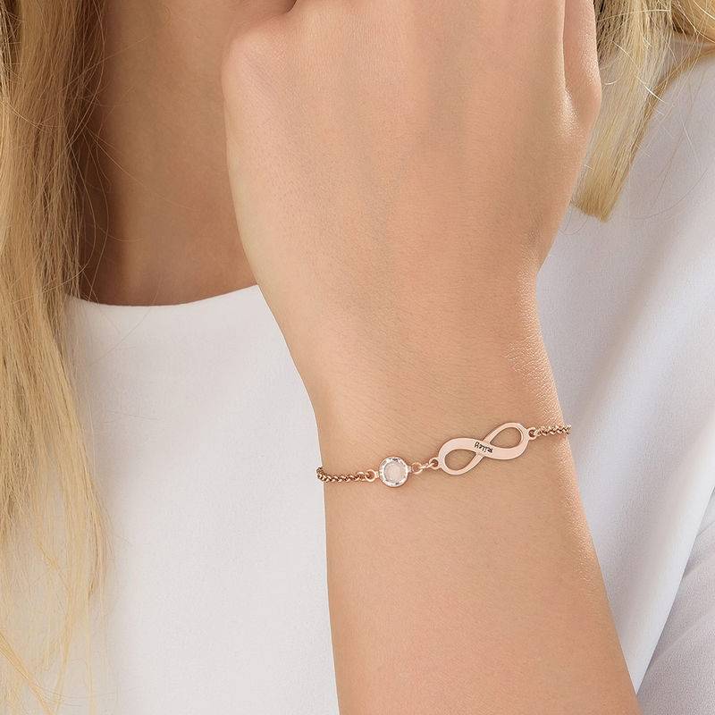 Infinity Swarovski Stone Bracelet in Rose Gold Plating-4 product photo