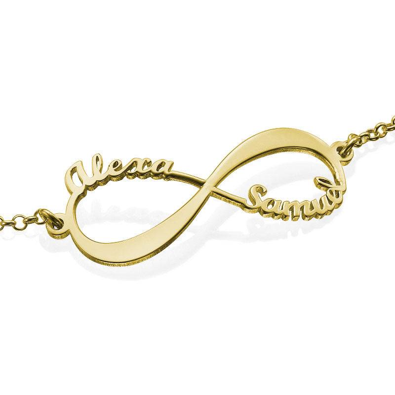 Infinity Bracelet with Names - 18K Gold Plated-3 product photo