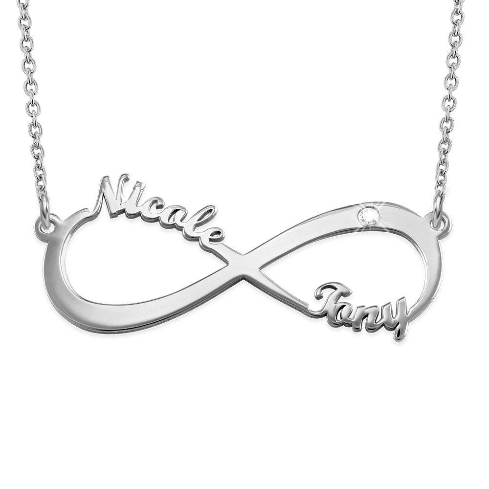 Infinity Name Sterling Silver Diamond Necklace-1 product photo