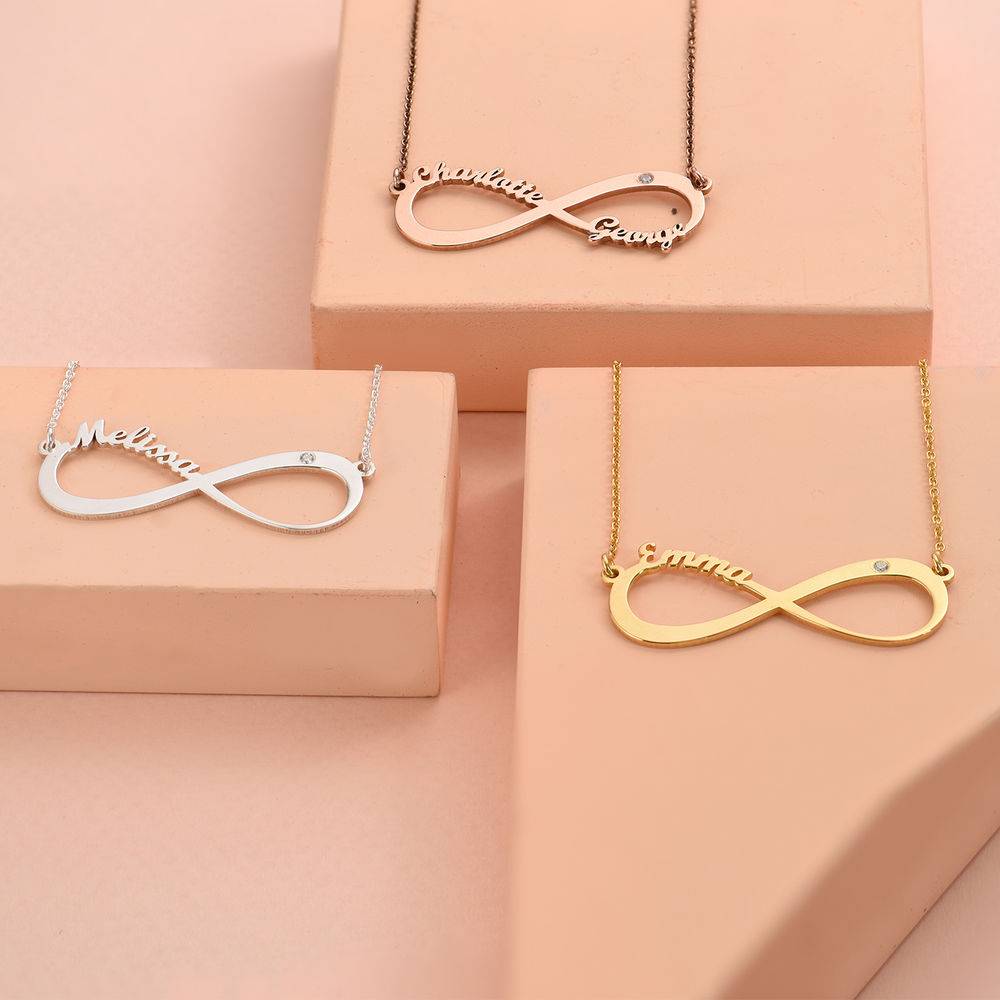 Infinity Name Sterling Silver Diamond Necklace-2 product photo