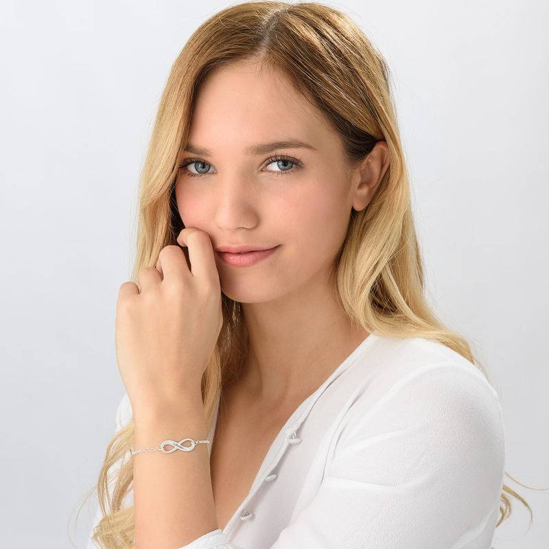 Infinity Sterling Silver Diamond Bracelet-2 product photo