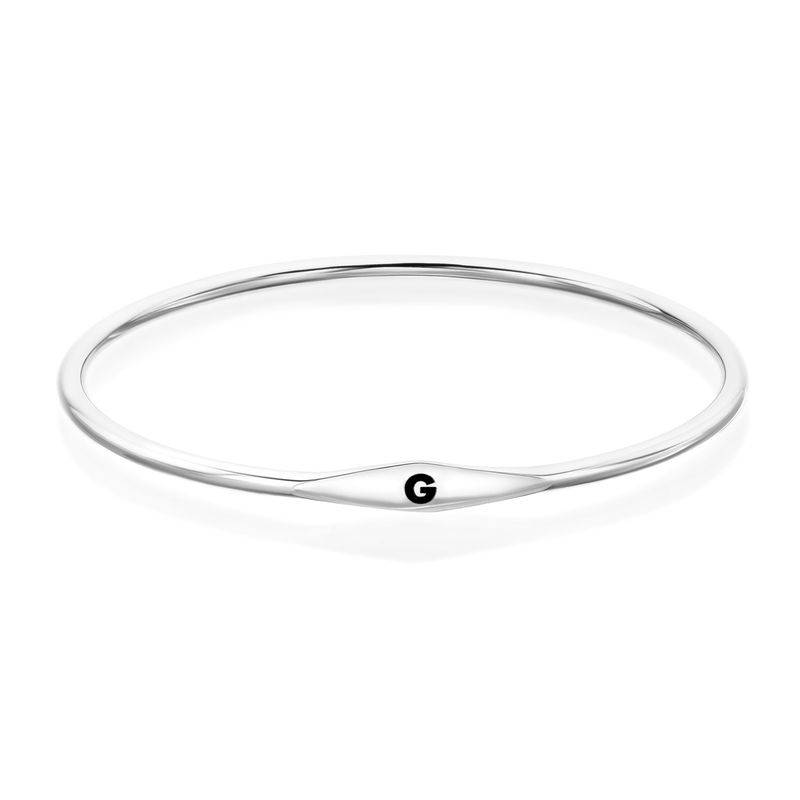 Initial Bangle Bracelet in Sterling Silver-1 product photo